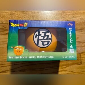 Dragon Ball Super Ramen Bowl With Chopsticks - Goku Kanji - 14 oz - New!